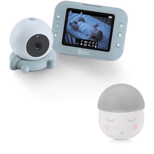 babymoov Babyphone mit Kamera YOO Roll + Nachtlicht Squeezy weiß/grau Gratis