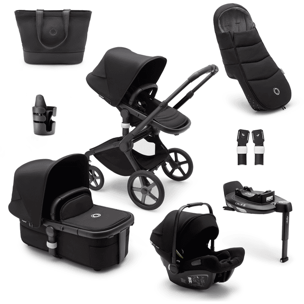 bugaboo Poussette trio combinée 3en1 Fox 5 kit naissance Black/Midnight Black