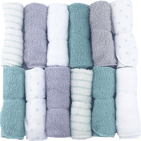 HÜTTE Serviettes de bain enfant menthe lot de 12