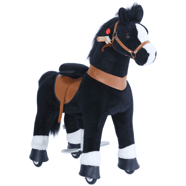 PonyCycle ® Caballo de juguete Black con freno y sonido - grande