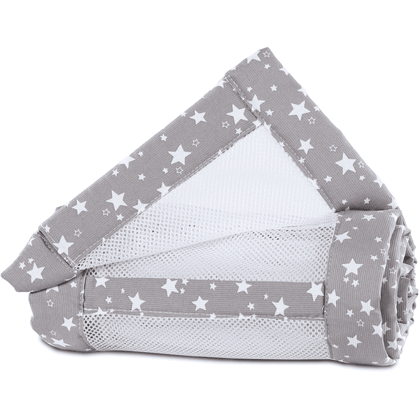 babybay® Spjälskydd Mesh-Piqué Maxi, Boxspring och Comfort vita stjärnor 168x24 cm
