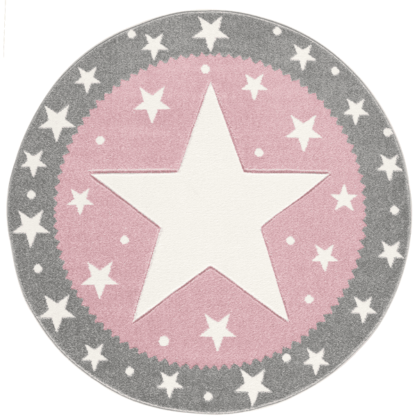 Dywan dziecięcy LIVONE Dzieci uwielbiają dywany FANCY srebrno-szare/różowe 100cm okrągłe