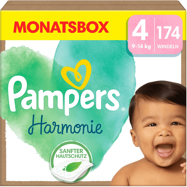 Pampers Couches Harmonie taille 4 9-14 kg pack mensuel 1x174 pièces