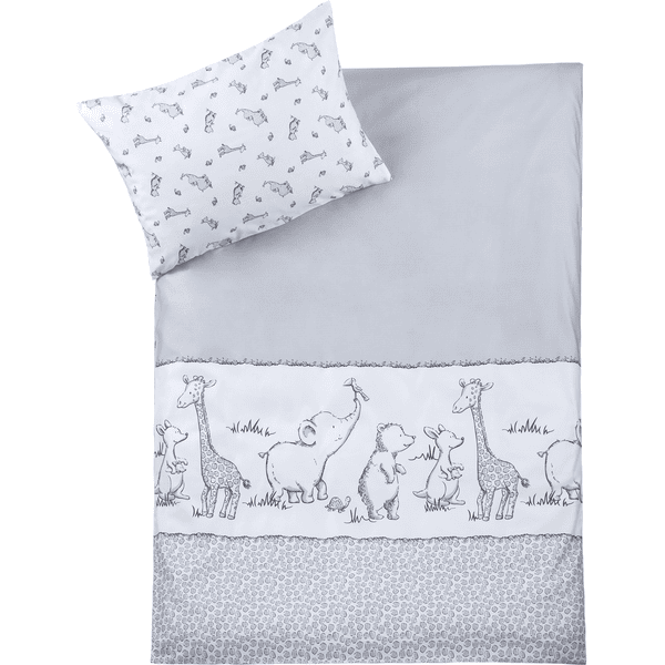 JULIUS ZÖLLNER Set lenzuola 100/135cm Safari bianco/grigio