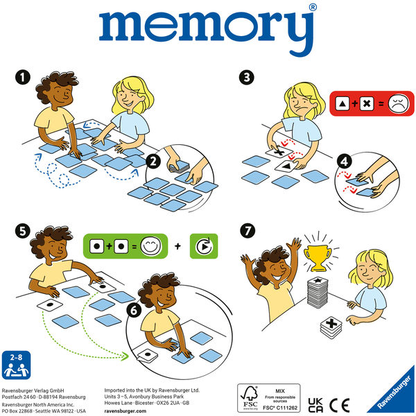 Ravensburger - Jeu Educatif - Grand memory® - Pat'Patrouille - Jeu de  paires et de mémoire - 64 cartes - Enfants dès 3 ans - 20887