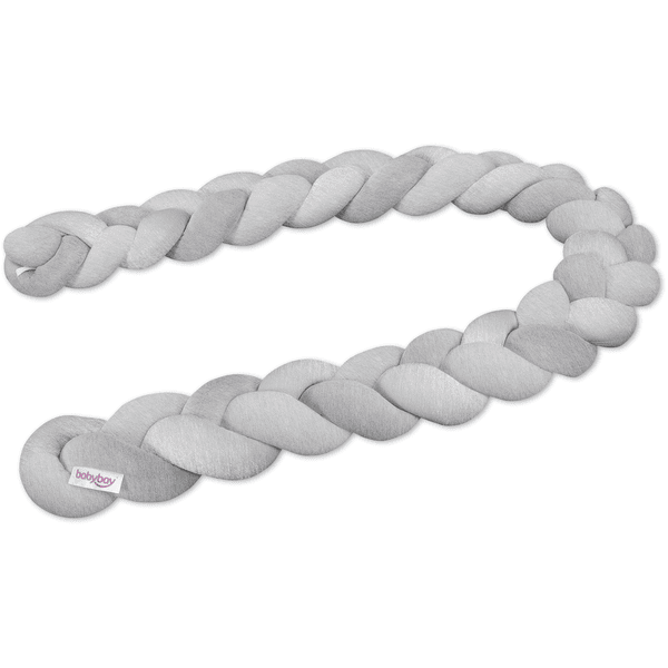 babybay® nest snake gevlochten voor ledikant licht grijs gevlekt