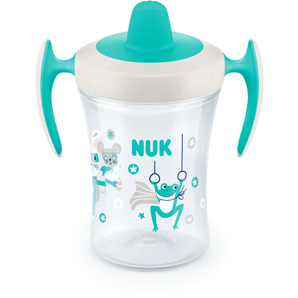 NUK Trainer Cup 230 ml mjuk pip, läckagesäker från 6 månader petrol 