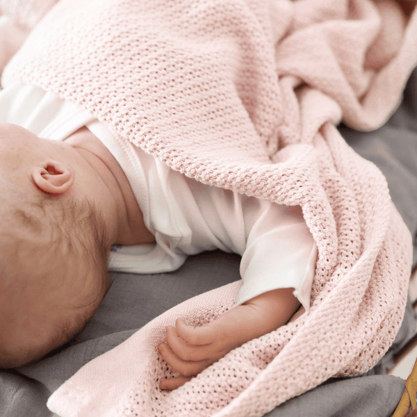 VINTER& BLOOM Manta rosa bebé de rejilla suave 