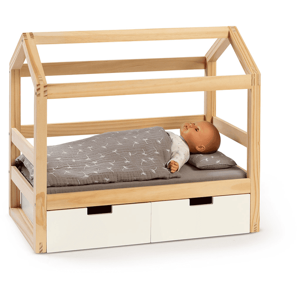 MUSTERKIND® Puppen-Hausbett Viola natur/weiß