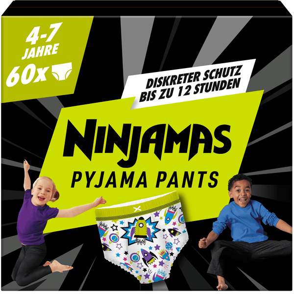 NINJAMAS Pyjama Pants Maandbox voor jongens, 4-7 jaar, 60 stuks