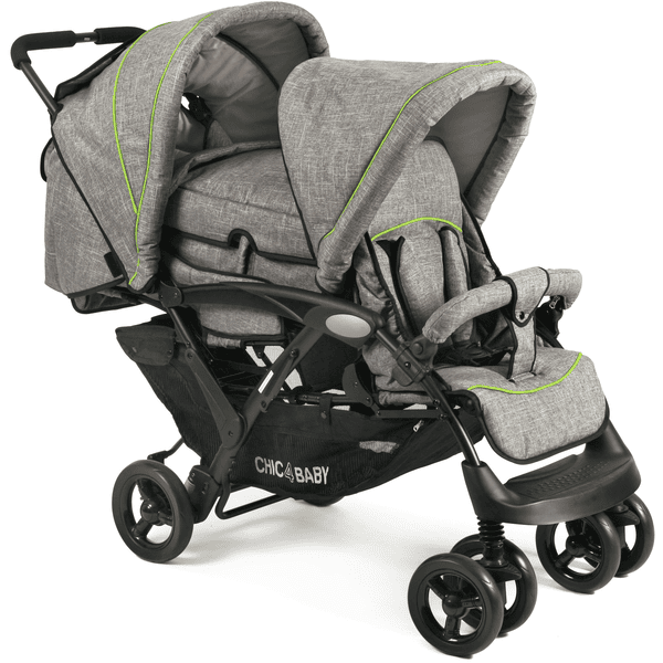 CHIC 4 BABY Carro de bebé gemelar DUO Jeans grey