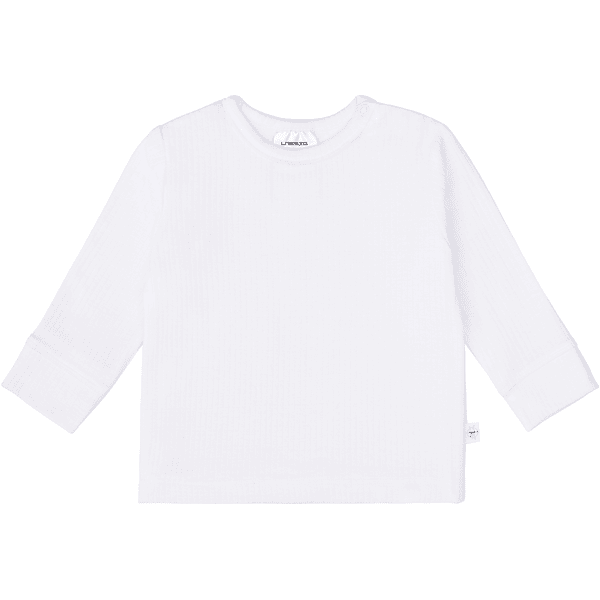 LÄSSIG milky Camiseta manga larga bebé Tencel canalé blanco