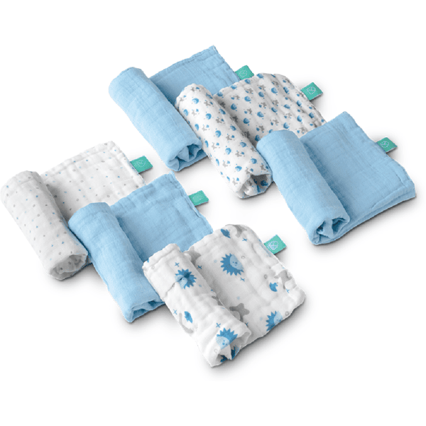 KOALA BABY CARE  ® Musselindetørklæde Soft Touch 30 x 30 cm 6-pak - blå