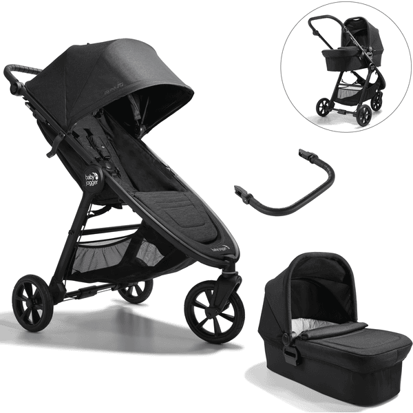 baby jogger Carrito de bebe combi City Mini GT2 Opulent Black con capazo y barra frontal rosaoazul.es