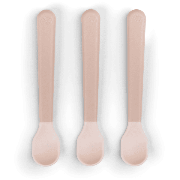 Done by Deer™ cuchara para bebé Foodie Easy grip pack de 3 unidades rosa