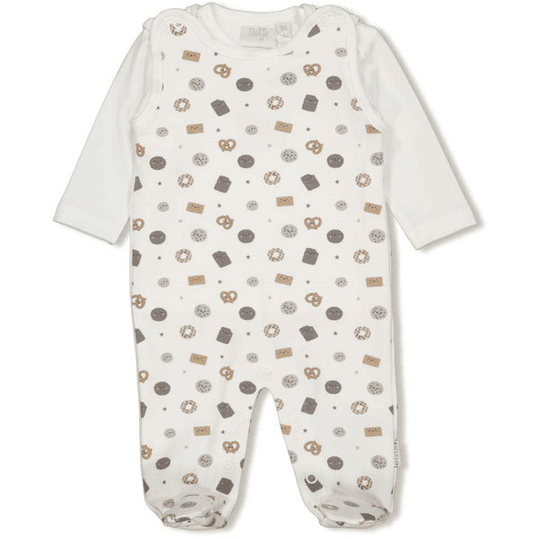 Feetje Grenouillère enfant body manches longues Mini Cookie offwhite 2 pièces