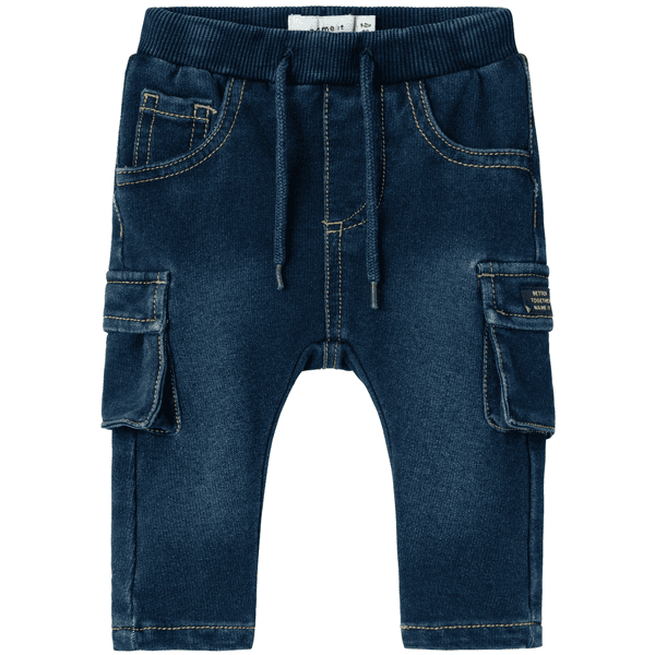 name it Dżinsy Cargo Nbmben Ciemnoniebieski Denim