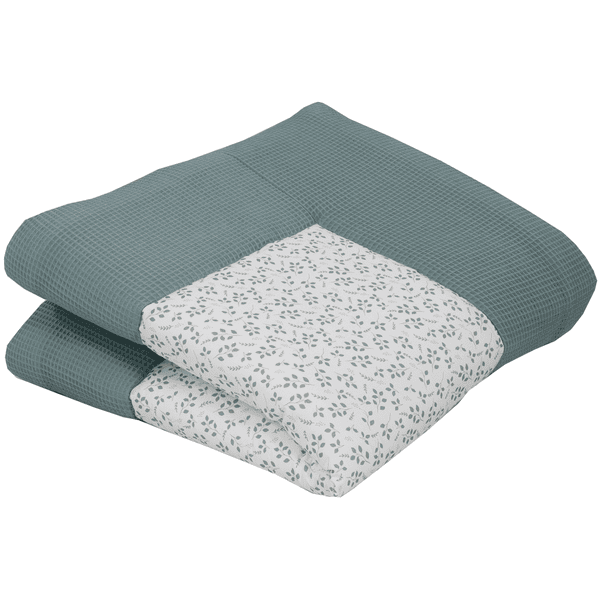 ULLENBOOM Tapis d'éveil matelas de parc piqué gaufré motif Floral vert 120x120 cm