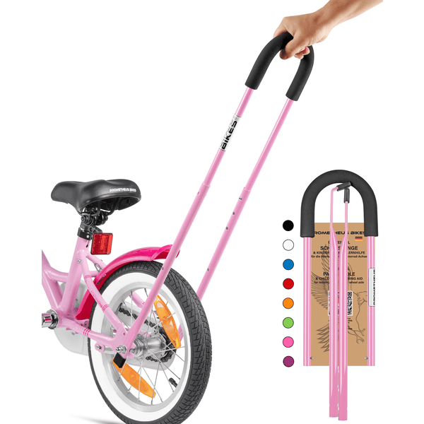 PROMETHEUS BICYCLES® Schiebestange für Kinderfahrrad, rosa