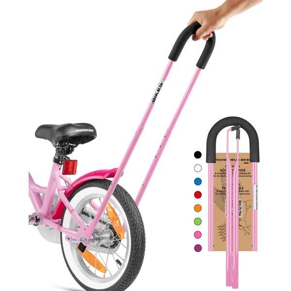 PROMETHEUS BICYCLES ® Skjutstång för barncykel, rosa
