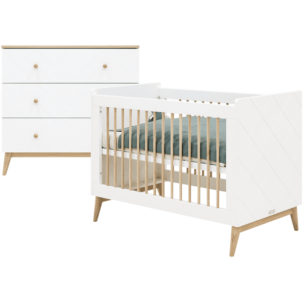 Bopita Babykamer Parijs 2-delig 60 x 120 cm wit / natuur