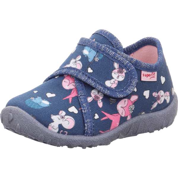 superfit Slipper Spotty lyseblå sebra grå (medium)