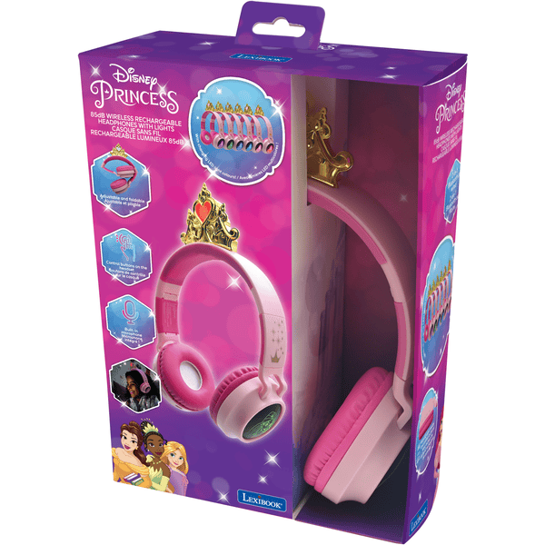 LEXIBOOK Casque audio enfant 2en1 Disney Princesse 3D Bluetooth filaire,  pliable