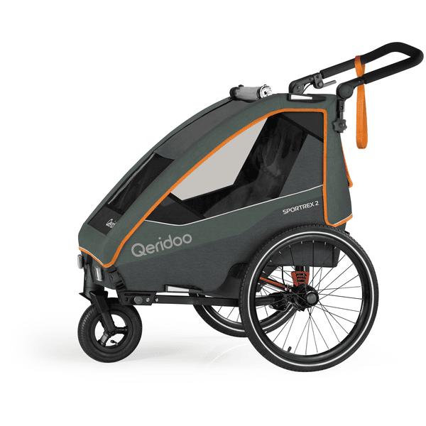 Qeridoo® Kinderfahrradanhänger Sportrex 2 Limited Edition Forest Green Kollektion 2023