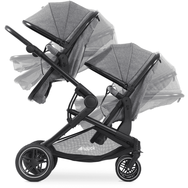 hauck Duo kinderwagen Atlantic Twin Melange Grey pinkorblue