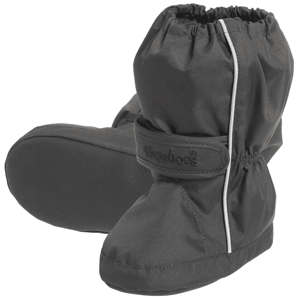 Playshoes Chaussons de pluie enfant scratch thermoactifs, noir