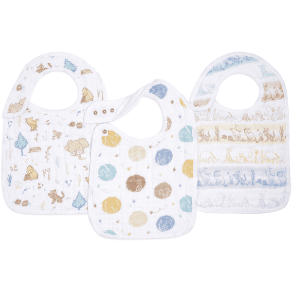 aden + anais™ katoenen mousseline slabbetje Winnie de Poeh 3-pack