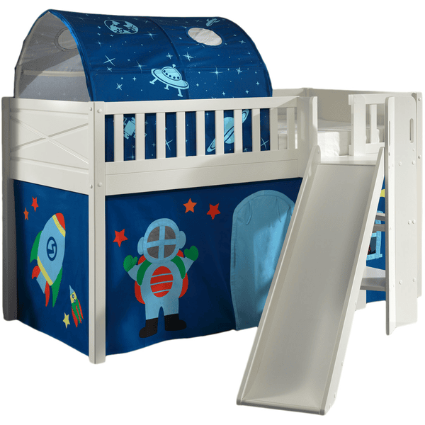 VIPACK Spielbett SCOTT 90 x 200 cm Astro 2-teilig weiß