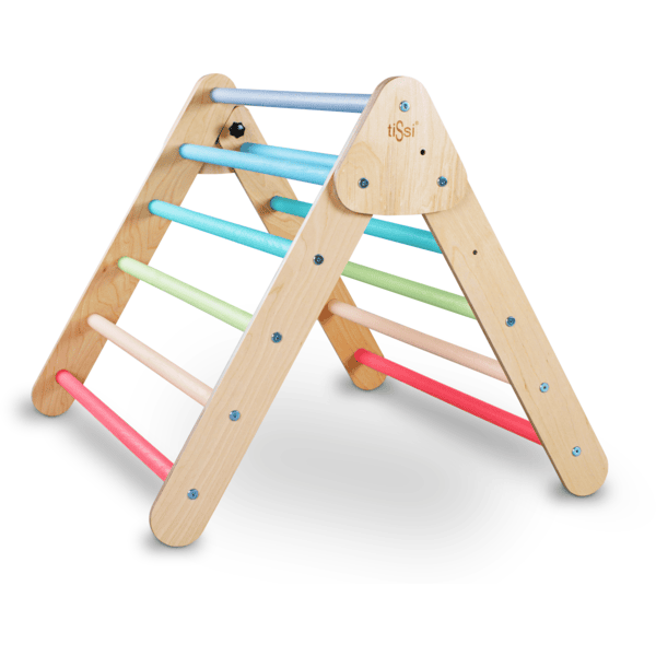 tiSsi® Triangle d'escalade enfant Pikler bois pastel multicolore