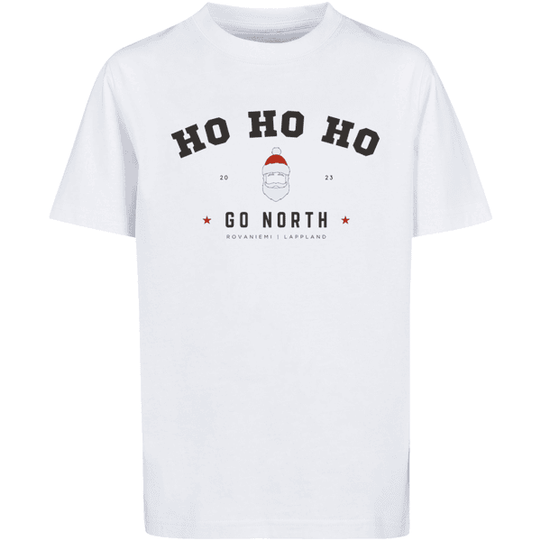 F4NT4STIC T-Shirt Ho Ho Ho Santa Claus Weihnachten weiß
