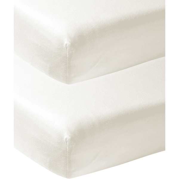 Meyco Paquete de 2 sábanas ajustables de jersey de 40 x 80 cm. white 