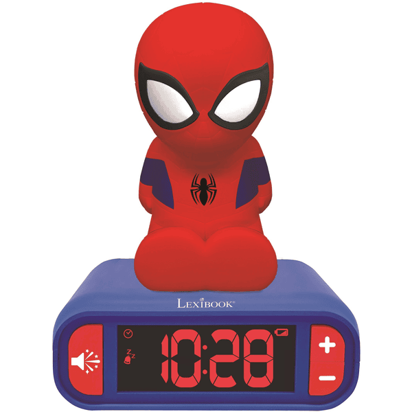 LEXIBOOK Spider-Man Wecker mit 3D Nachtlicht-Figur