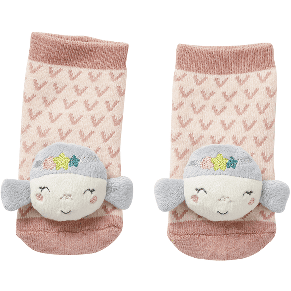 Chaussettes avec hochet rose bébé fille