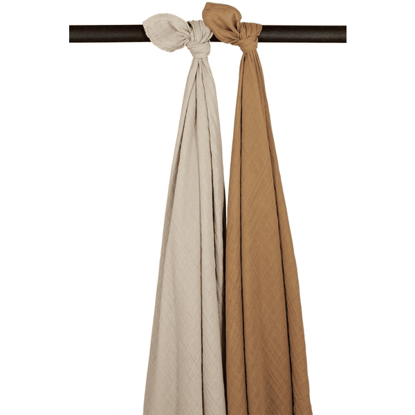 MEYCO Muselina Swaddle 2-Pack Uni Sand /Toffee