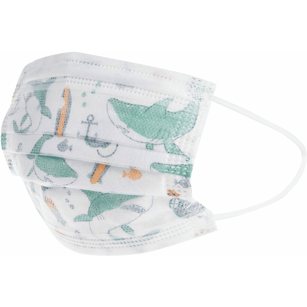 Nûby engangs hverdagsmaske i en pakke med 10, mund-næse beskyttelse til børn 4-12 år, 3-lags til  