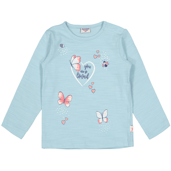 Salt and Pepper  Camisa de manga larga Butterfly azul claro