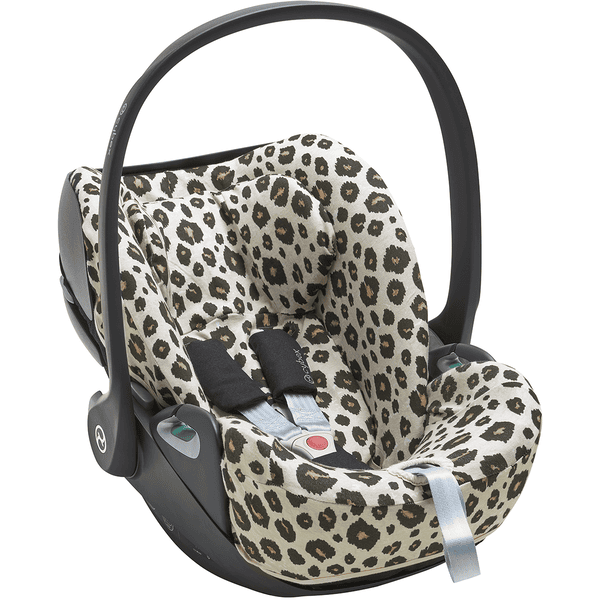 Meyco Funda de asiento Leopard Sand Melange para silla de niño talla 1+ con  reposacabezas 
