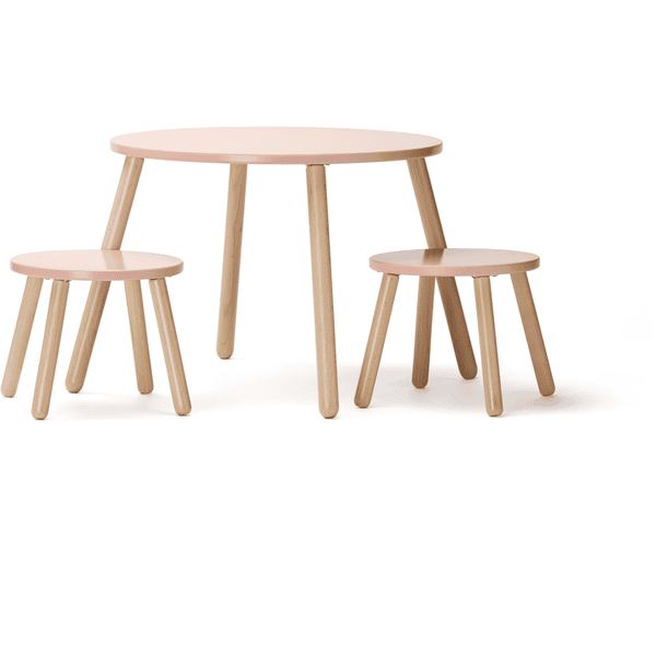 Kids Concept® tafel en twee krukjes, apricot 