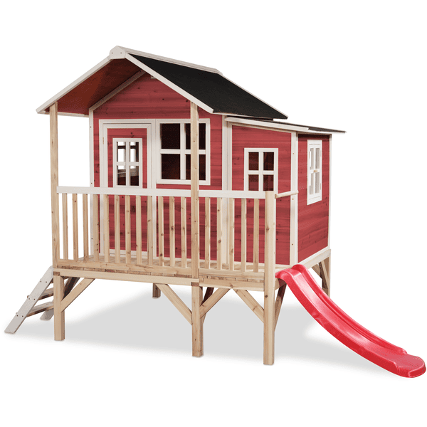 Drewniany domek do zabawy EXIT Loft 350 - czerwony