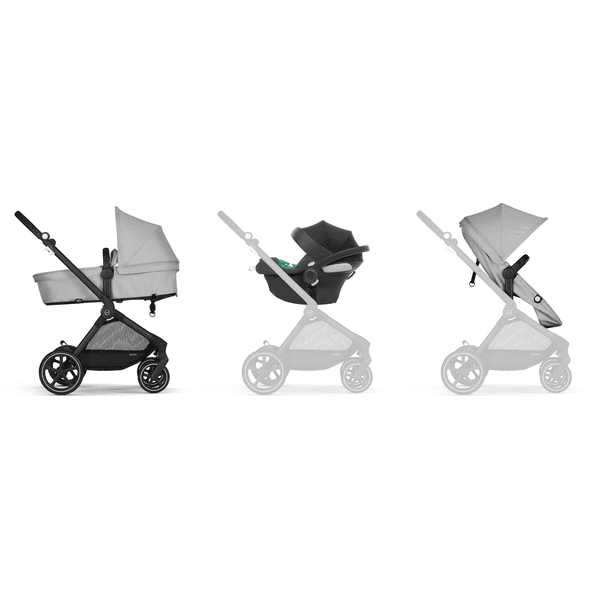 cybex GOLD Poussette trio combinée 3en1 Eos Basic cosy Aton B2 Black Lava Grey