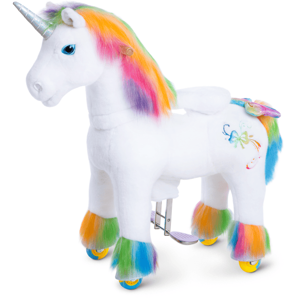 PonyCycle ® Unicornio de juguete con ruedas Rainbow grande