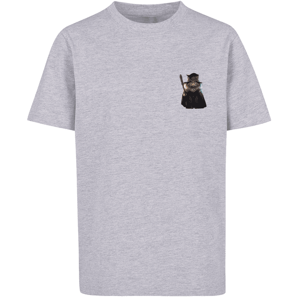 F4NT4STIC T-Shirt Wizard Cat UNISEX grey heather TEE