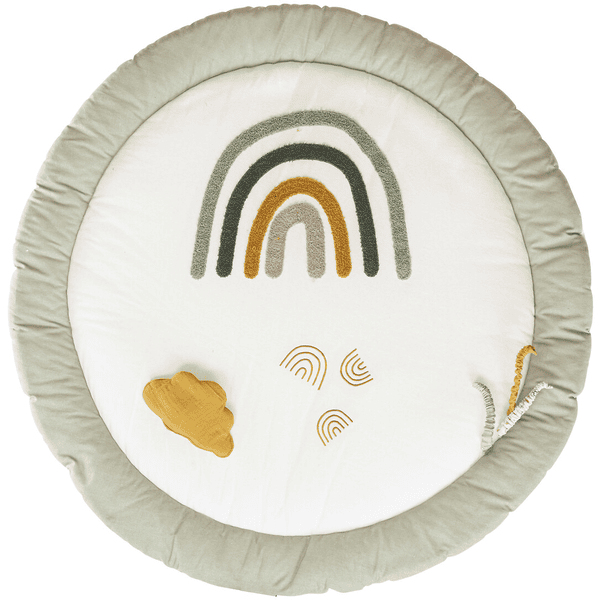 atmosphera Tapis d'éveil bébé rond vert/jaune 100 cm