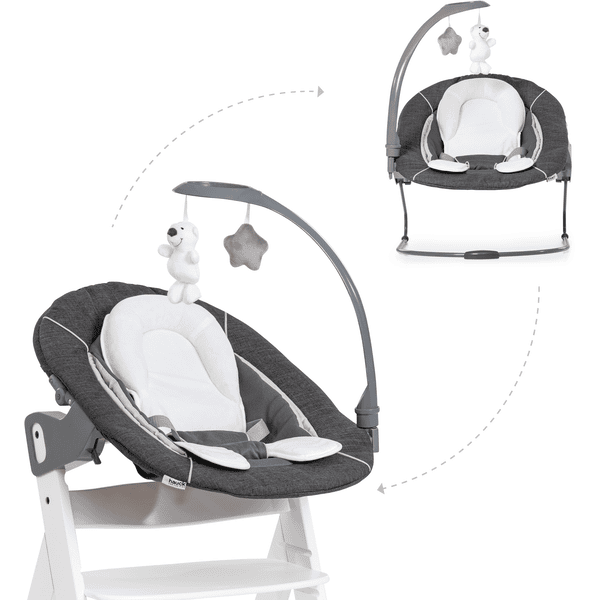 hauck Babyaufsatz Alpha Bouncer 2in1 Deluxe Melange Grey