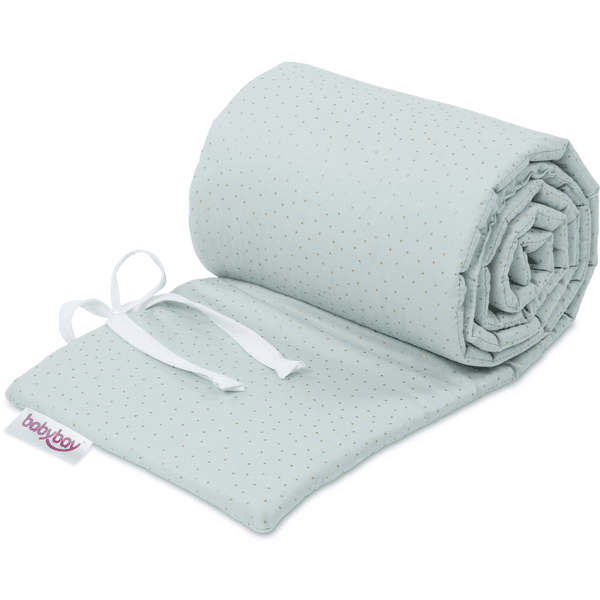 babybay® Tour de lit bébé pour Maxi, Boxspring, Comfort, Comfort Plus menthe paillettes dorées 168 cm