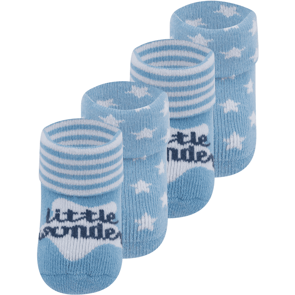 Ewers Eerste keer sokken 4-pack Little Wonder blauw 